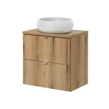 Set mobiler baie, dulap cu lavoar, 60 cm S Un Wiki, Nova Oak, Comad, PAL laminat, stejar coast evoke imagine