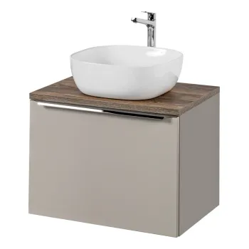 Set mobiler baie, dulap cu lavoar, 60 cm, Santa Fe Taupe, Comad, MDF/PAL laminat, gri/stejar santa fe vintage imagine