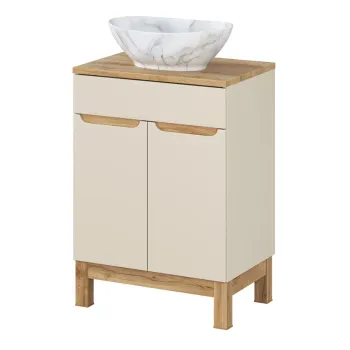 Set mobiler baie, dulap cu lavoar, 60 cm Wotan Pati, Bali Cashmere, Comad, MDF/PAL laminat, casmir mat imagine