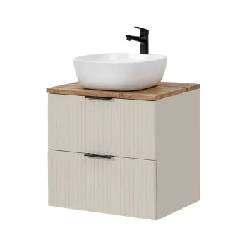 Set mobiler baie, dulap cu lavoar, 60 cm Wotan Smile, Adel Cashmere, Comad, MDF/PAL laminat, casmir mat imagine