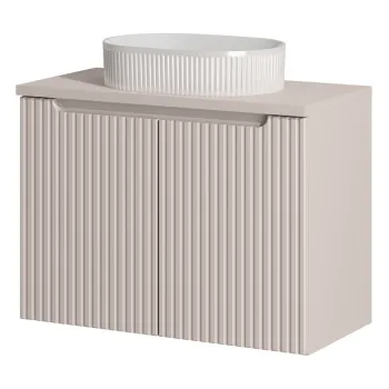 Set mobiler baie, dulap cu lavoar, 80 cm, Nova Cashmere, Comad, MDF/PAL laminat, casmir mat imagine
