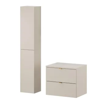 Set mobilier baie Dalia Cashmere 60 cm HC, dulap inalt si masca lavoar, Comad, PAL, casmir imagine