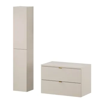 Set mobilier baie Dalia Cashmere 80 cm HC, dulap inalt si masca lavoar, Comad, PAL, casmir imagine