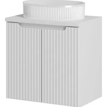 Set mobilier baie, dulap cu lavoar, 60 cm D Un Beyond, Nova White, Comad, MDF/PAL laminat, alb mat imagine