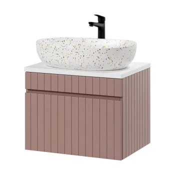 Set mobilier baie, dulap cu lavoar, 60 cm, Iconic Rose, Comad, MDF, roz antic imagine