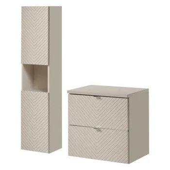 Set mobilier baie Viva Cashmere 60 cm HC, dulap inalt si masca lavoar, Comad, MDF/PAL, casmir imagine