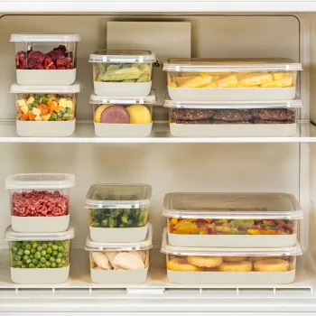 Set organizatoare frigider, Hermia, 964FRM3434, Dimensiune: 10,5 x 21,5 x 6,5 cm / 1000 ml (4 bucati) , Gri imagine