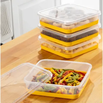 Set organizatoare frigider, Hermia, 964FRM3441, Galben imagine