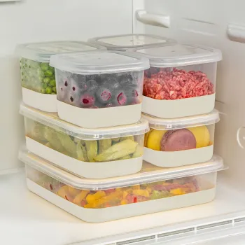 Set organizatoare frigider, Hermia, 964FRM3444, Dimensiune: 10,5 x 21,5 x 6,5 cm / 1000 ml (2 bucati), Gri imagine