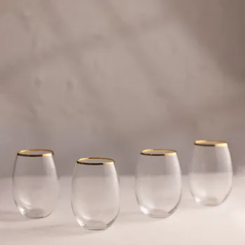 Set pahare, Hermia, 127RKL1105, Auriu / Transparent imagine