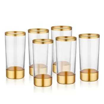 Set pahare, Mia, 742TMA4734, Sticla, Auriu imagine