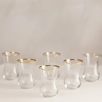 Set pahare pentru ceai, Hermia, 127RKL1211, Auriu imagine