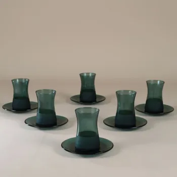 Set pahare pentru ceai, Hermia, 409PBH1172, Dimensiune farfurie: (6 bucati), Verde imagine