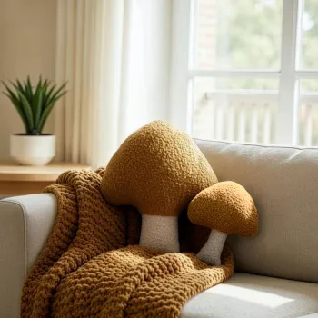 Set perne decorative	, Mushroom Set, Maro/Alb imagine