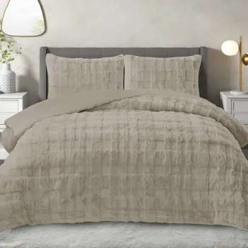 Set pilota dublu si perna, L'essentiel Maison, Rabbit, Poliester, Bej deschis imagine