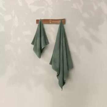 Set prosoape de baie (2 bucati), Elliott, 1034A-071-1, Bumbac, Verde imagine