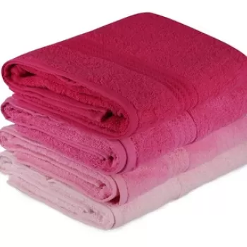 Set prosoape de baie (4 bucati), Hobby, Rainbow, Bumbac, Roz deschis / Roz / Trandafir praf / Fuchsia imagine