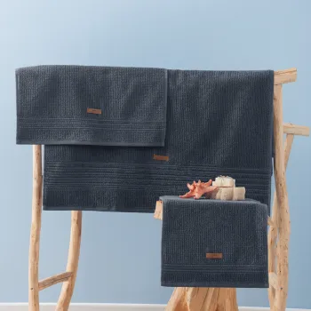 Set prosoape de baie, Cotton Box, Wellness, Bumbac, Antracit imagine