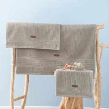 Set prosoape de baie, Cotton Box, Wellness, Bumbac, Bej imagine