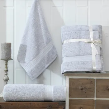 Set prosoape de baie, Eponj Home, DS, Bumbac, Gri deschis imagine