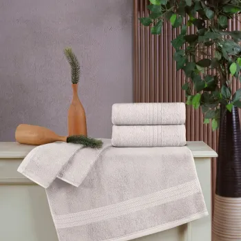 Set prosoape de baie, L'essentiel Maison, Delux, Ecru imagine