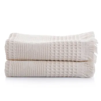 Set prosoape de baie, L'essentiel Maison, Sara, Ecru imagine