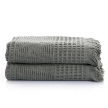 Set prosoape de baie, L'essentiel Maison, Sara, Verde imagine