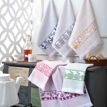 Set prosoape de baie, Saheser, Pecete, Bumbac, Alb / Albastru inchis / Gri / Roz / Violet / Verde / Galben imagine