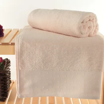 Set prosoape de baie, Saheser, Pitircik, Bumbac, Pulbere / Alb imagine