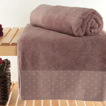 Set prosoape de baie, Saheser, Pitircik, Bumbac, Trandafir praf / Alb imagine