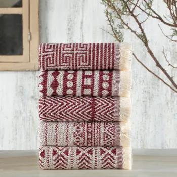 Set prosoape de baie, Viaden, Maya, Bumbac, Rosu claret imagine