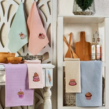 Set prosoape de bucatarie, Eponj Home, Cake, Bumbac, Multicolor imagine