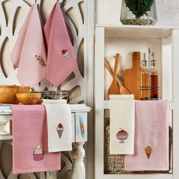 Set prosoape de bucatarie, Eponj Home, Ice Cream, Bumbac, Multicolor imagine
