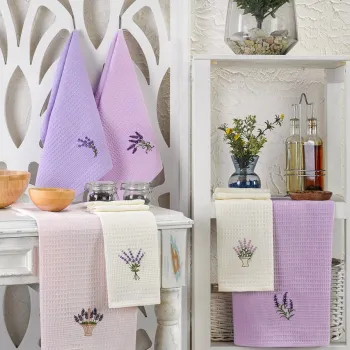 Set prosoape de bucatarie, Eponj Home, Lavender, Bumbac, Multicolor imagine