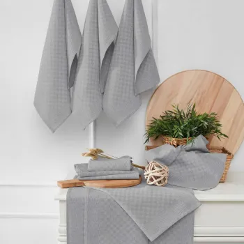 Set prosoape de bucatarie, Hermia, 994PRL1135, Dimensiune: 40 x 60 cm (10 bucati), Gri inchis imagine