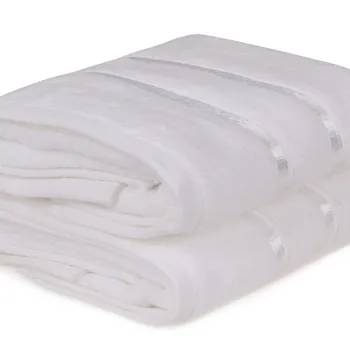 Set prosoape de maini 2 piese, Hobby, Dolce, Microbumbac, Alb imagine