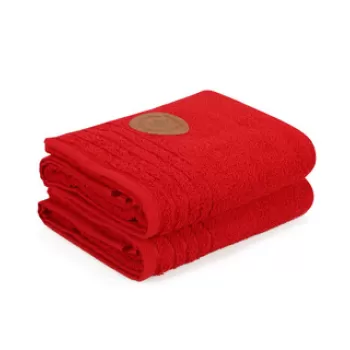 Set prosoape de mana (2 bucati), Beverly Hills Polo Club, 410, Bumbac, Rosu imagine