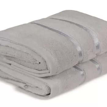 Set prosoape de mana (2 bucati), Hobby, Dolce, Microbumbac, Albastru deschis / Gri deschis imagine