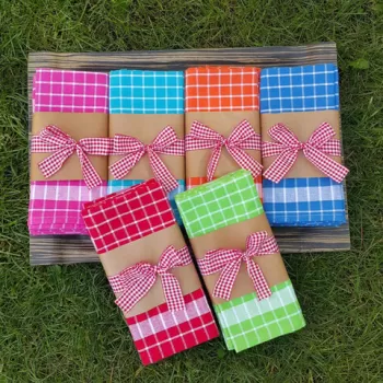 Set prosoape de mana (6 bucati), DC Home, Kareli, Bumbac, Multicolor imagine