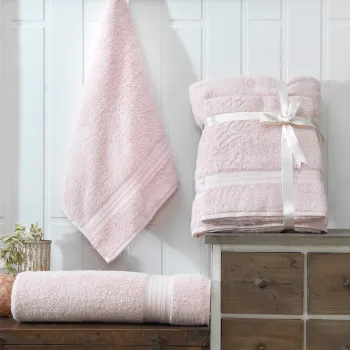 Set prosoape, Eponj Home, DS, Bumbac, Roz pudra imagine