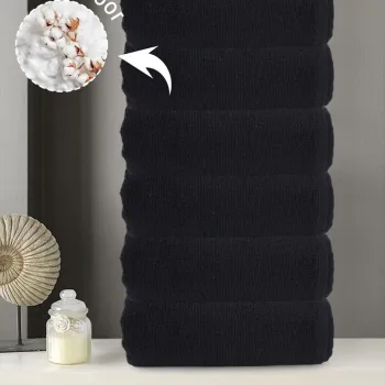 Set prosoape, L'essentiel Maison, Dz, Bumbac, Negru imagine