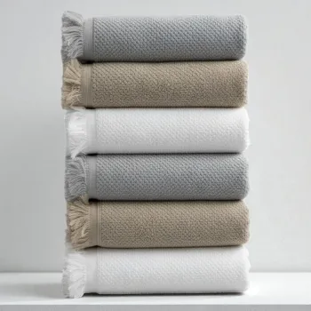Set prosoape, L'essentiel Maison, Jelena, Bumbac, White / Beige / Grey imagine