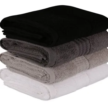 Set prosoape, L'essentiel Maison, Rainbow, Alb / Gri / Gri inchis / Negru imagine