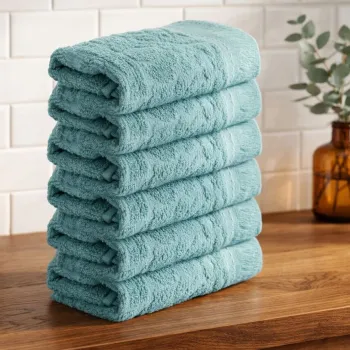 Set prosoape, L'essentiel Maison, Textured, Verde menta imagine