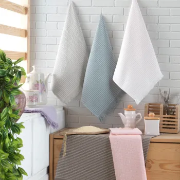 Set prosoape, Saheser, Coco, Bumbac, Alb / Verde / Pulbere / Maro / Bej imagine