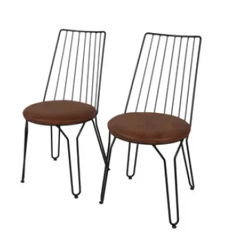 Set scaune (2 bucati), Nmobb , Ada 281, Metal, Negru imagine