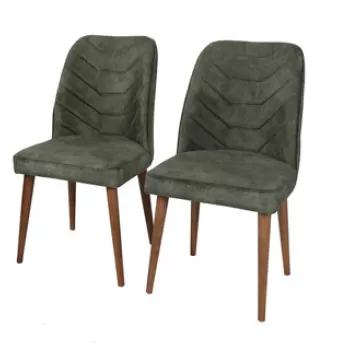 Set scaune (2 bucati), Nmobb , Dallas 565, Metal, Nuc / Verde inchis imagine