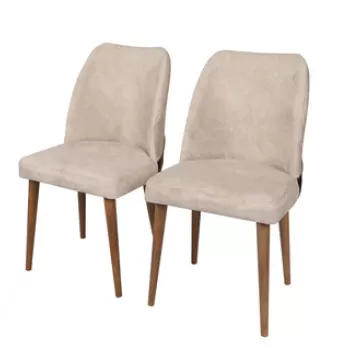 Set scaune (2 bucati), Nmobb , Nova 761, Metal, Crema/Nuca imagine