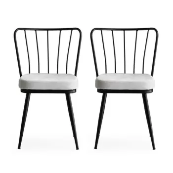 Set scaune (2 bucati), Nmobb , Y?ld?z, Metal, Negru imagine