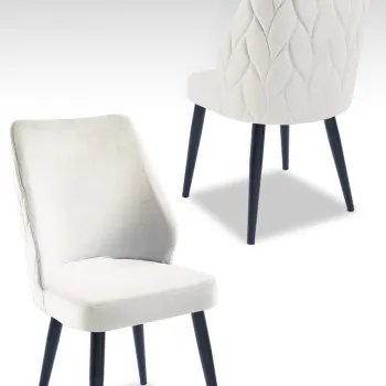 Set scaune 2 piese, Beckley, Pufi, Crem/Negru imagine